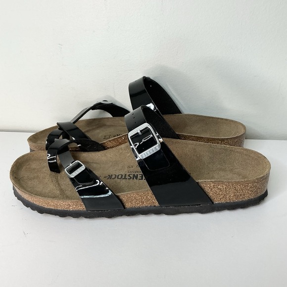 Birkenstock Mayari Black Patent Sz 42 Narrow Fit Leather New With Box - Picture 2 of 8